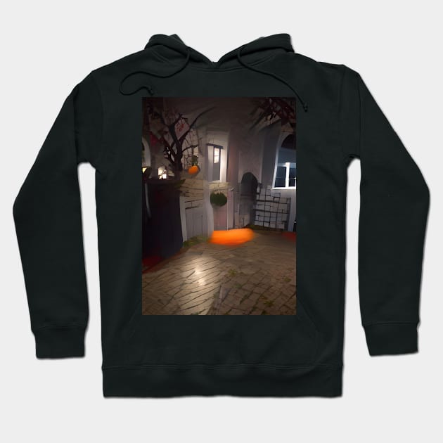 GREEK COURTYARD AT HALLOWEEN Hoodie by sailorsam1805